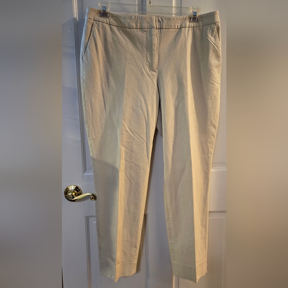 Talbots Hampshire Ankle khaki chinos vented 27¾ inseam sz 14W